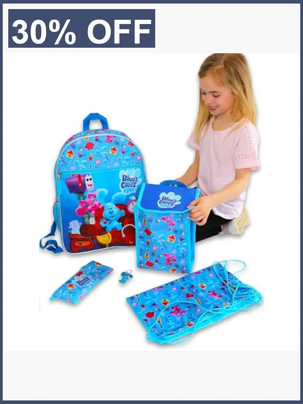 Blues Clues Backpack & Lunch Bag Set - Toddler School Bundle with 16